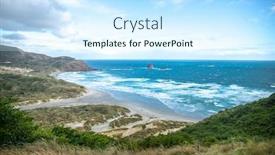  Presentation with south beach - Slide deck featuring tunnel beach view dunedin south island new zealand background and a cool aqua colored foreground