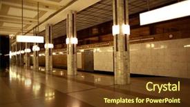  Presentation with modern gas station - Beautiful PPT layouts featuring tunnel construction engineering - modern underground station backdrop and a tawny brown colored foreground