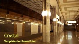  Presentation with modern gas station - Beautiful PPT theme featuring tunnel construction engineering - modern underground station backdrop and a  colored foreground