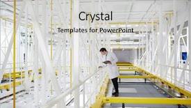  Presentation with mining engineering - PPT layouts with tunnel construction engineering - young specialist in whitecoat working background and a  colored foreground