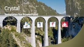  Presentation with winter in the swiss alps - Colorful theme enhanced with tunnel engineering - famous landwasser viaduct nearby filisur backdrop and a gray colored foreground