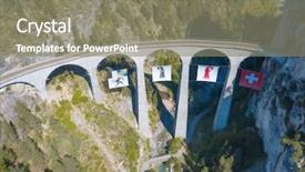  Presentation with alps - Audience pleasing slides consisting of tunnel engineering - famous landwasser viaduct nearby filisur backdrop and a  colored foreground