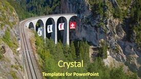  Presentation with winter in the swiss alps - Theme having tunnel engineering - famous landwasser viaduct nearby filisur background and a tawny brown colored foreground