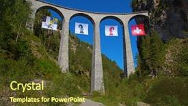  Presentation with alps - PPT layouts enhanced with tunnel engineering - famous landwasser viaduct nearby filisur background and a tawny brown colored foreground