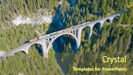  Presentation with train - Amazing slide deck having tunnel engineering - famous wiesener viaduct backdrop and a tawny brown colored foreground