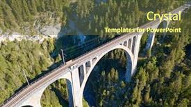  Presentation with automotive industry manufacture line - PPT theme having tunnel engineering - famous wiesener viaduct background and a tawny brown colored foreground