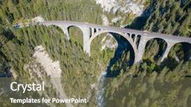  Presentation with ikan mackarels line up - Theme having tunnel engineering - famous wiesener viaduct background and a violet colored foreground
