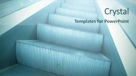  Presentation with steps - Slides having tunnel free - light steps of escalator background and a sky blue colored foreground