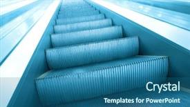  Presentation with blue business - Presentation theme consisting of tunnel free - luminosity blue steps of escalator background and a ocean colored foreground