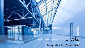  Presentation with nobody - Cool new presentation with tunnel free - nobody in corriddor in office backdrop and a light blue colored foreground