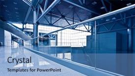  Presentation with nobody - Presentation theme having tunnel free - nobody in corriddor in office background and a light blue colored foreground