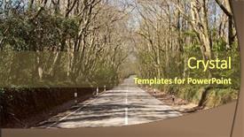 Presentation with tunnel - PPT theme enhanced with tunnel of trees over a road in cornwall uk background and a tawny brown colored foreground