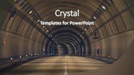  Presentation with tunnel - Slide set featuring tunnel road with two lane background and a tawny brown colored foreground