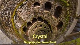  Presentation with well - PPT theme with tunnel spiral - initiation well in castle quinta background and a tawny brown colored foreground