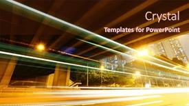  Presentation with trail - Slide deck enhanced with view to flame towers landmark of baku azerbaijan background and a teal colored foreground