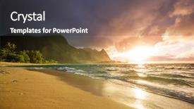  Presentation with kauai hawaii - Cool new PPT layouts with tunneling - beautiful scene in tunnels beach backdrop and a dark gray colored foreground