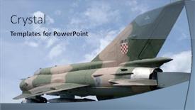  Presentation with combat aircraft - Amazing PPT layouts having turanj-croatia-june-11-museum backdrop and a light blue colored foreground