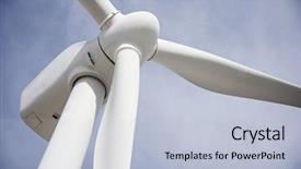  Presentation with windmill - Audience pleasing PPT theme consisting of turbinas - windmill for electric power production backdrop and a light blue colored foreground