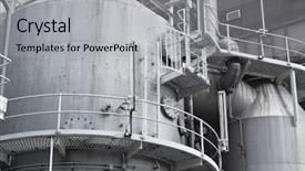  Presentation with steam turbine - Slide set featuring turbine at a power plant background and a light gray colored foreground