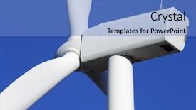  Presentation with blade - Slides with turbine blade - detail top of a windmill background and a teal colored foreground
