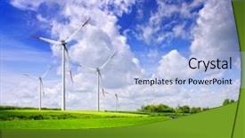 Presentation with power - Slide set featuring turbine blade - power of nature background and a light blue colored foreground