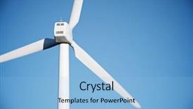  Presentation with windmill - Theme having turbine blade - windmill for electric power production background and a light blue colored foreground