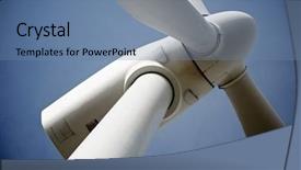  Presentation with windmill - Slide deck enhanced with turbine blade - windmill for electric power production background and a teal colored foreground