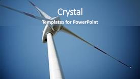  Presentation with windmill - Slides featuring turbine blade - windmill for electric power production background and a teal colored foreground