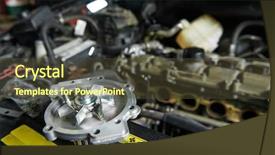  Presentation with turbine repair - Theme having turbine during automobile car maintenance background and a tawny brown colored foreground