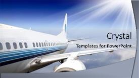  Presentation with airplane engine - Colorful slide deck enhanced with turbine engine - airplane with the blue sky backdrop and a light blue colored foreground