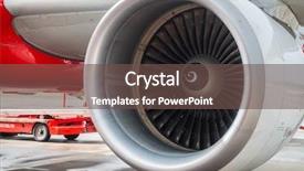  Presentation with airplane engine - Audience pleasing presentation design consisting of turbine engine of airplane backdrop and a tawny brown colored foreground