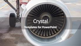  Presentation with airplane engine - Presentation theme enhanced with turbine engine of airplane background and a dark gray colored foreground