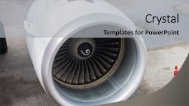  Presentation with airplane engine - Slides enhanced with turbine engine of airplane background and a light gray colored foreground
