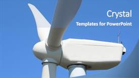  Presentation with renewable energy - Theme having turbine generator - windmill for clean energy production background and a teal colored foreground