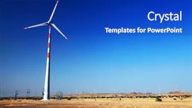  Presentation with turbine - Presentation enhanced with turbine in thar desert india background and a royal blue colored foreground