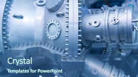  Presentation with turbine - Amazing PPT layouts having turbine metal mechanism details backdrop and a ocean colored foreground