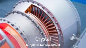  Presentation with blade - Presentation theme featuring turbine metal mechanism details background and a mint green colored foreground