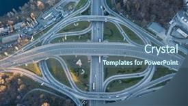  Presentation with turbine - Theme featuring turbine road junction with cars background and a ocean colored foreground