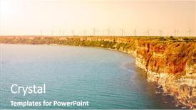  Presentation with wind turbines - Audience pleasing presentation design consisting of turbines on cape kaliakra bulgaria backdrop and a light blue colored foreground
