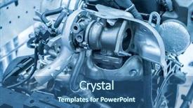  Presentation with car engine - PPT layouts featuring turbo car engine showing parts background and a ocean colored foreground