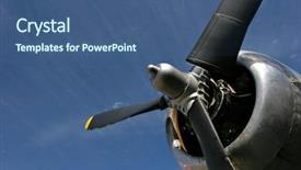  Presentation with blue sky - Colorful theme enhanced with turbo prop - vintage propeller against a silky backdrop and a  colored foreground