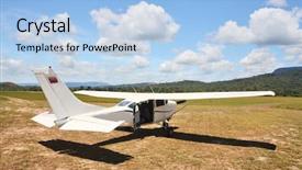  Presentation with cessna - Audience pleasing PPT theme consisting of turboprop aircraft - cessna plane on the unpaved backdrop and a light blue colored foreground