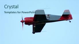  Presentation with classical - Presentation theme featuring turboprop aircraft - classical propjet in the air background and a light blue colored foreground