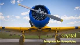  Presentation with aircraft engine - Slide set enhanced with turboprop aircraft - frontal view of engine background and a tawny brown colored foreground