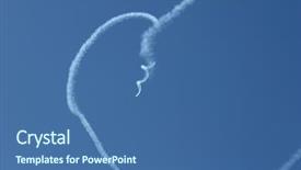  Presentation with smoke - Amazing slide deck having turboprop aircraft - heart in the sky smoke backdrop and a ocean colored foreground