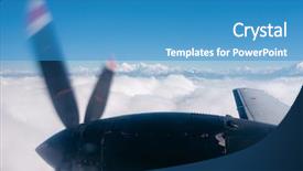  Presentation with propeller - PPT theme having turboprop aircraft - himalayas from a propeller plane background and a teal colored foreground