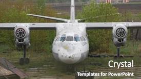  Presentation with fighter plane old airplane - Slide deck enhanced with turboprop aircraft - old abandoned airplane background and a tawny brown colored foreground
