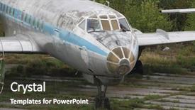  Presentation with airplane - Beautiful slide deck featuring turboprop aircraft - old abandoned airplane backdrop and a tawny brown colored foreground