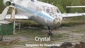  Presentation with abandoned - Cool new slide deck with turboprop aircraft - old abandoned airplane backdrop and a gray colored foreground