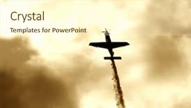  Presentation with aircraft - Slides featuring turboprop aircraft - plane making the smoke way background and a cream colored foreground